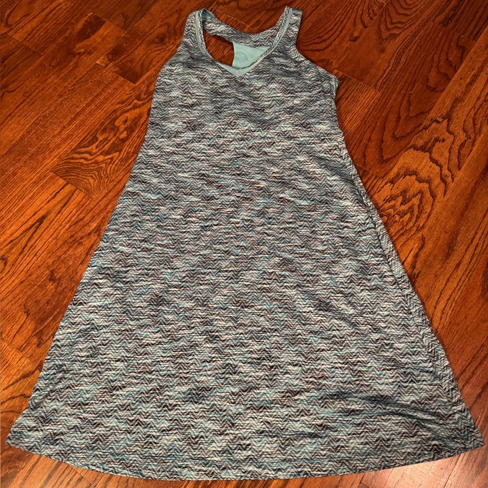 MPG Aqua & Navy Racer Back Tennis, Golf, Travel Dress w/ built in bra